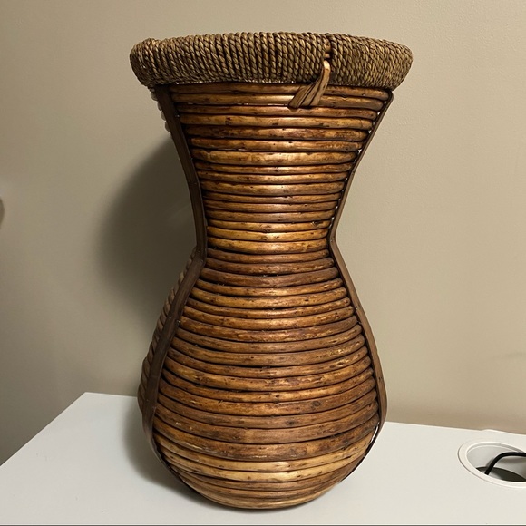 boho Other - BOHO WICKER Rattan Large Vase Decor